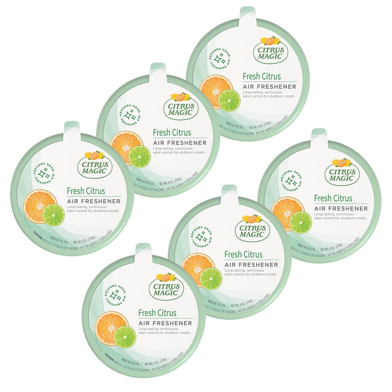 Citrus Magic Odor Absorbing Solid Air Freshener, Fresh Citrus, 8-Ounce, Pack of 6 - Image 1